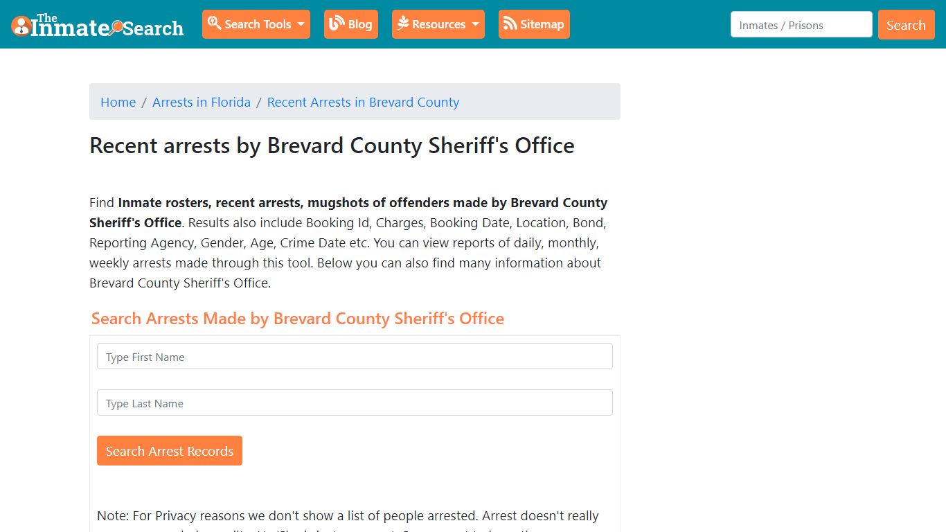 Recent arrests by Brevard County Sheriff's Office