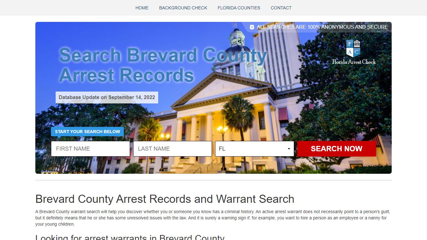 Brevard County Arrest Records and Warrant Search